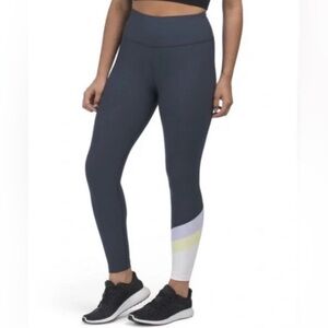 EUC Peloton Womens Cadent Colorblock Legging Size Medium Navy High Rise workout